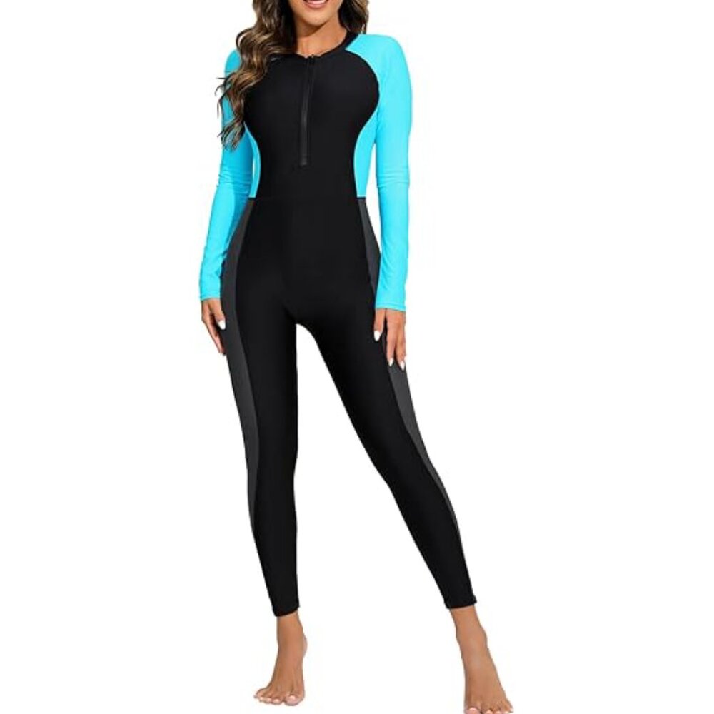 NWT Alltoke Womens Full Body Rash Guard One Piece Swimsuit Size XL